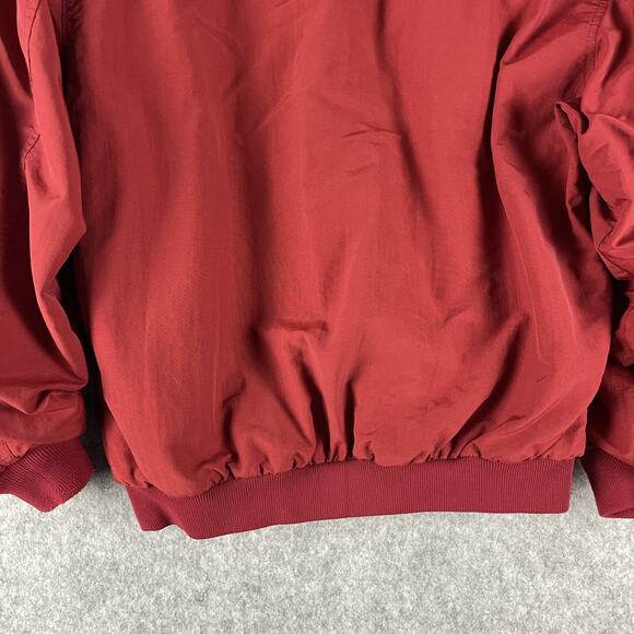 VTG J Crew Oarsman Bomber Jacket Mens Medium Red Fleece Lined Full Zip 90s USA - Picture 11 of 14
